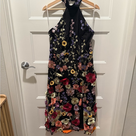 Lulu's Black Dress with Colorful Floral Embroidery - Picture 1 of 4
